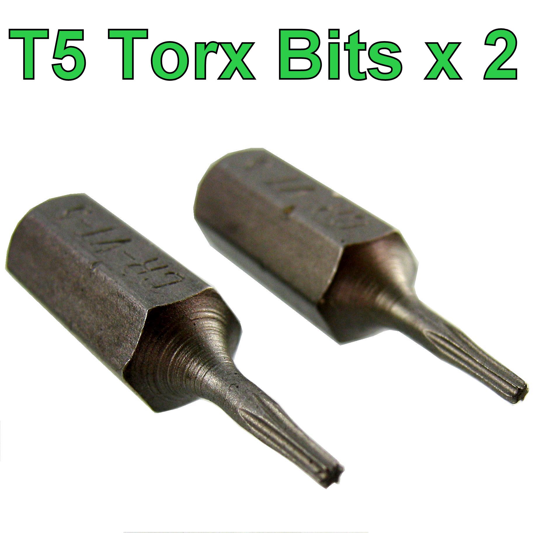 Torx T5 Screw driver Bit 2 pack Tx5 socket star scredriver security